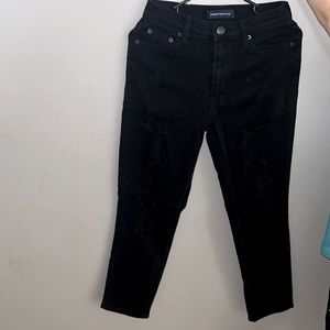 Aeropastel, size 2 ripped black mom jeans